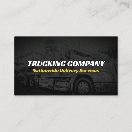 トラックのトラック黒と黄色の名刺 名刺 (裏面)