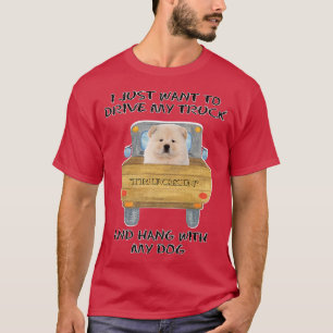トラックのドライビングドッグチョウ Tシャツ