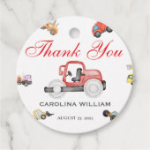 トラックのベビー建築のベビーシャワー フェイバータグ (正面)