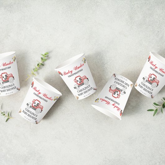 トラックのベビー建築のベビーシャワー 紙コップ