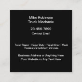 トラックの修理整備士及び道端の援助 スクエア名刺 (裏面)