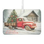 トラックの冬のクリスマスツリー カーエアーフレッシュナー (裏面)