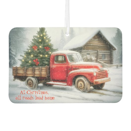 トラックの冬のクリスマスツリー カーエアーフレッシュナー (正面)