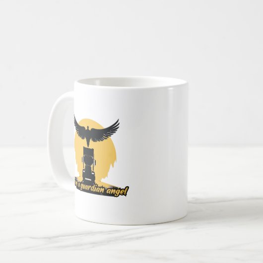 トラックの守護天使の保護信仰の道の旅 コーヒーマグカップ (正面左)