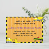 トラックの建築の誕生日の招待状 招待状 (スタンド正面)