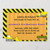 トラックの建築の誕生日の招待状 招待状 (正面/裏面)