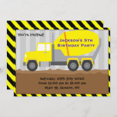 トラックの建築の誕生日の招待状 招待状 (正面/裏面)