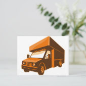 トラックの引き渡し車のレトロ ポストカード (スタンド正面)