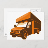 トラックの引き渡し車のレトロ ポストカード (正面/裏面)