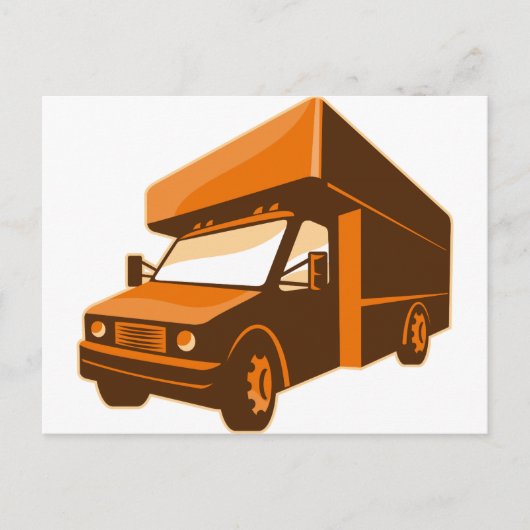 トラックの引き渡し車のレトロ ポストカード (正面)