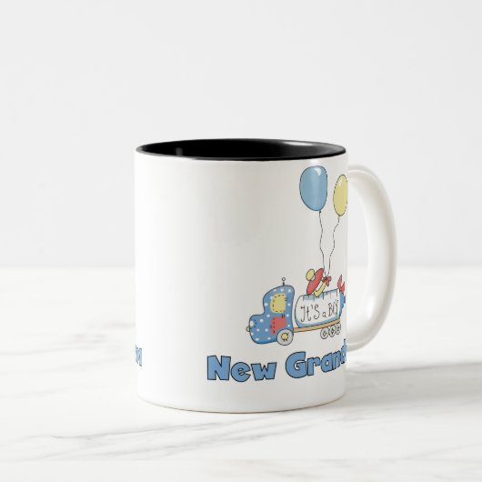 トラックの新しい祖母の男の赤ちゃん ツートーンマグカップ (正面右)