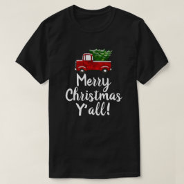 トラックの木のメリークリスマスのYallの赤いおもしろいな国 Tシャツ