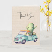 トラックの水彩レトロ カード (黄色い花)