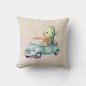 トラックの水彩レトロ クッション (正面)