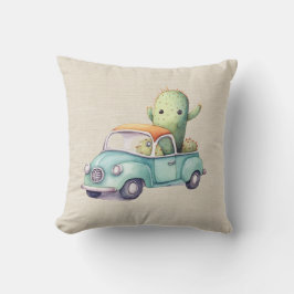 トラックの水彩レトロ クッション