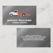 トラックの牽引サービス | メタリックブラシ付き背景 名刺 (正面/裏面)
