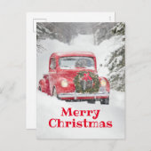 トラックの犬 インビテーションポストカード (正面/裏面)