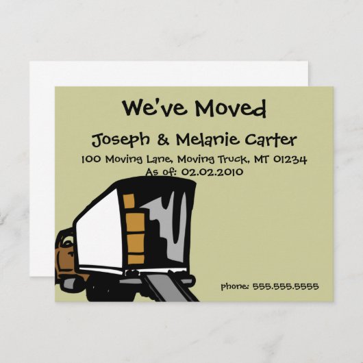 トラックの移動 – 引っ越しました発表カード 案内状 (正面/裏面)