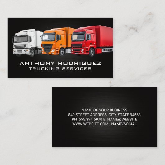 トラックの艦隊 | トラック輸送サービス 名刺 (正面/裏面)