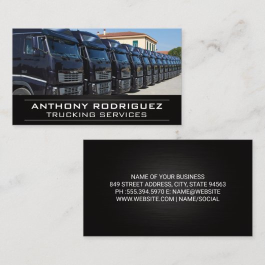 トラックの艦隊 | トラック輸送サービス 名刺 (正面/裏面)