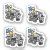 トラックの荷積みハグ – TINY STICKERS シール (正面)