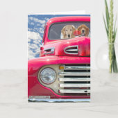 トラックの記念日犬 カード (正面)