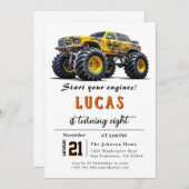 トラックの誕生日パーティーへの招待状 招待状 (正面/裏面)