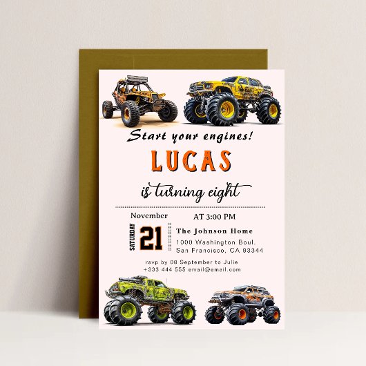 トラックの誕生日パーティーへの招待 招待状