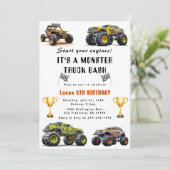 トラックの誕生日パーティーへの招待 招待状 (スタンド正面)