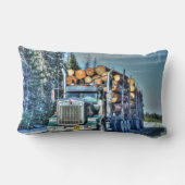 トラックの貨物自動車の重い輸送のギフトを記録しているトラック運転手 ランバークッション (裏面)