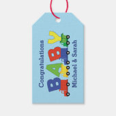 トラックの赤ちゃんシャワー ギフトタグ (正面)