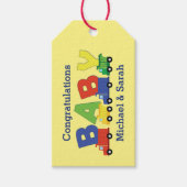 トラックの赤ちゃんシャワー ギフトタグ (正面)