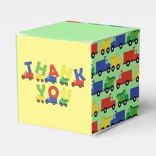 トラックの赤ちゃんシャワー フェイバーボックス (正面サイド)