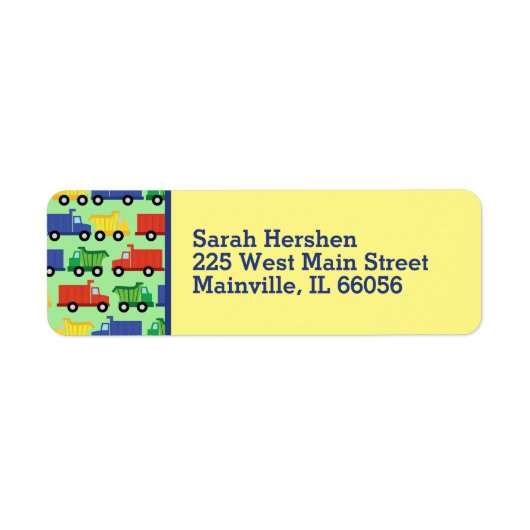 トラックの赤ちゃんシャワー ラベル (正面)