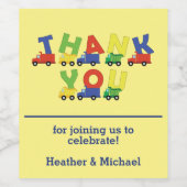 トラックの赤ちゃんシャワー ワインラベル (シングルラベル)