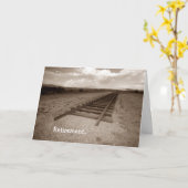 トラックの退職の鉄道おもしろいの端を梳いて下さい! カード (黄色い花)