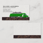 トラックの運搬の岩と材料 名刺 (正面/裏面)