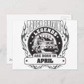 トラックの運転レジェンド生まれが4月に ポストカード (正面/裏面)