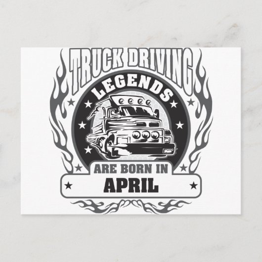 トラックの運転レジェンド生まれが4月に ポストカード (正面)
