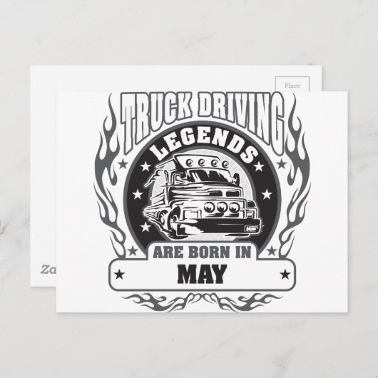 トラックの運転レジェンド生まれが5月に ポストカード (正面/裏面)