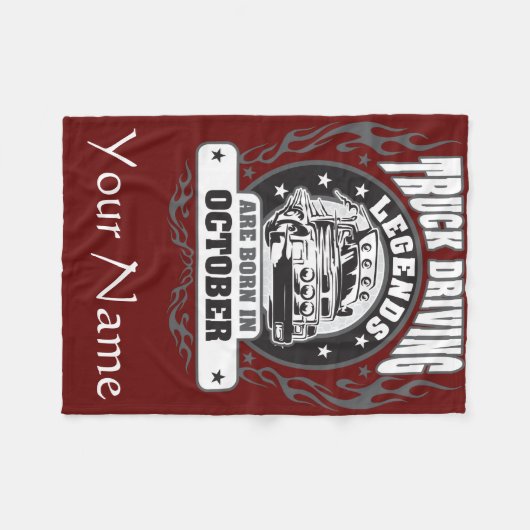 トラックの運転伝説生まれは10月にある フリースブランケット (正面(横))