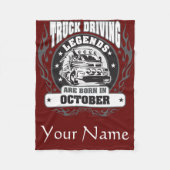 トラックの運転伝説生まれは10月にある フリースブランケット (正面)