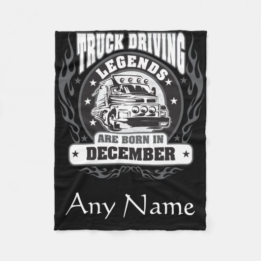 トラックの運転伝説生まれは12月に フリースブランケット (正面)