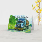 トラックの運転手とトラック運転手はすぐに良いカード カード (黄色い花)