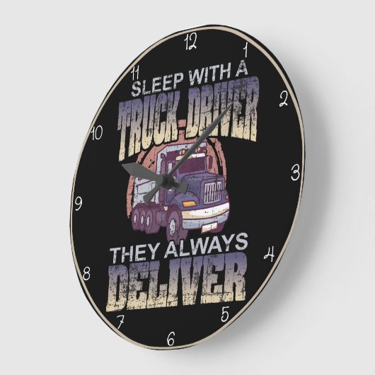 トラックの運転手と一緒に寝る ラージ壁時計 (傾斜)