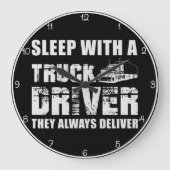 トラックの運転手と一緒に寝る ラージ壁時計 (正面)