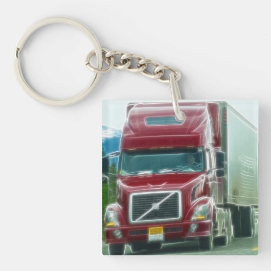 トラックの運転手のための重い輸送のトラックの芸術 キーホルダー (正面)