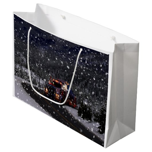 トラックの運転手のクリスマス ラージペーパーバッグ (正面アングル)