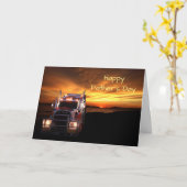 トラックの運転手の父の日 カード (黄色い花)