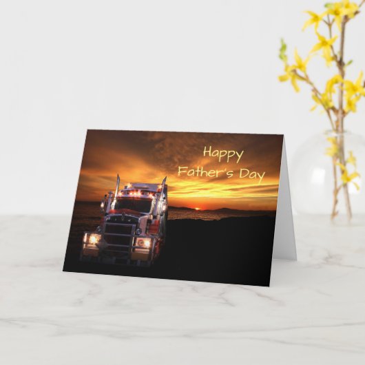 トラックの運転手の父の日 カード (黄色い花)